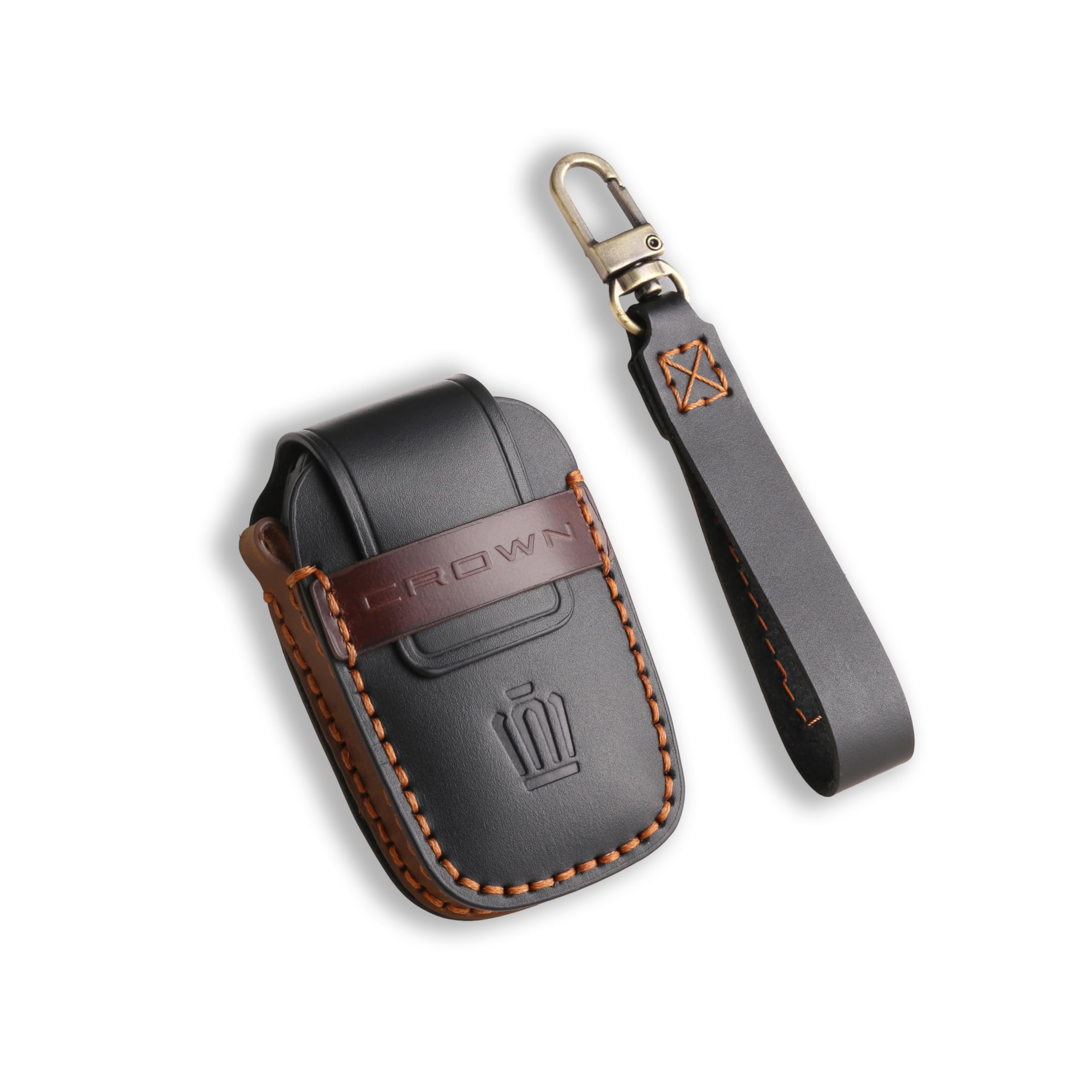 

Чехол для ключей из натуральной кожи для Toyota Crown Crossover 35 серии 2022 и Crown Sport 30, кожаный чехол для ключей, чехол для смарт-ключа с логотипом CROWN [LEXLEY] (Июль чёрный