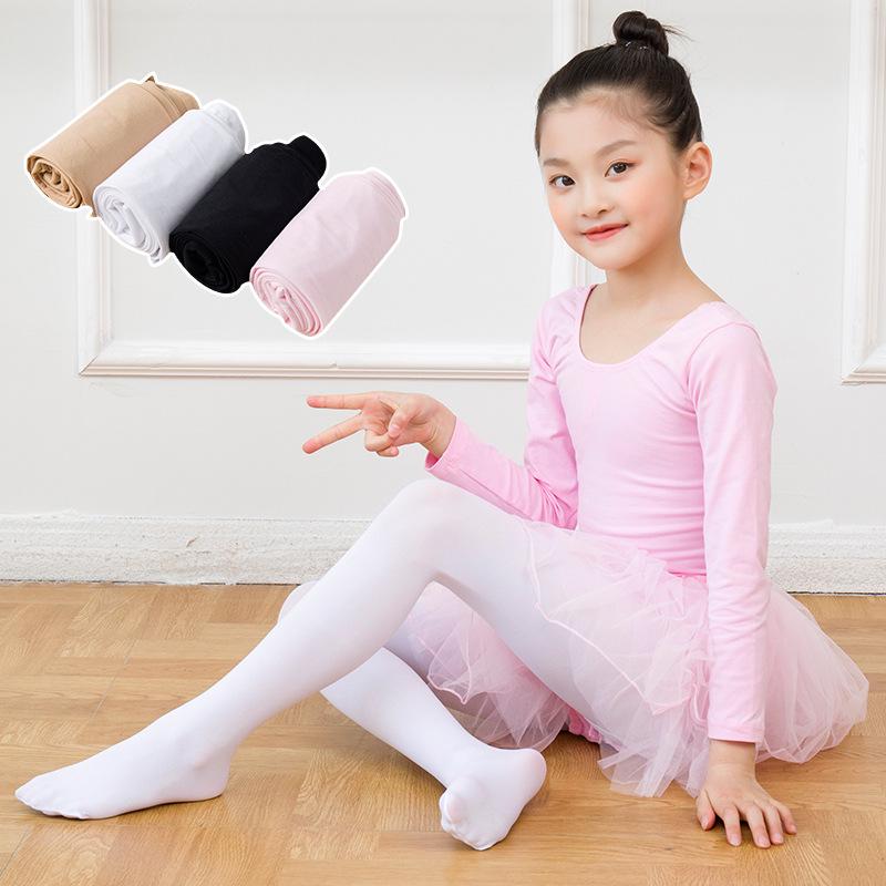Girls' Thin Dance Practice Socks - White, Breathable, Removable Velvet Holed Stockings