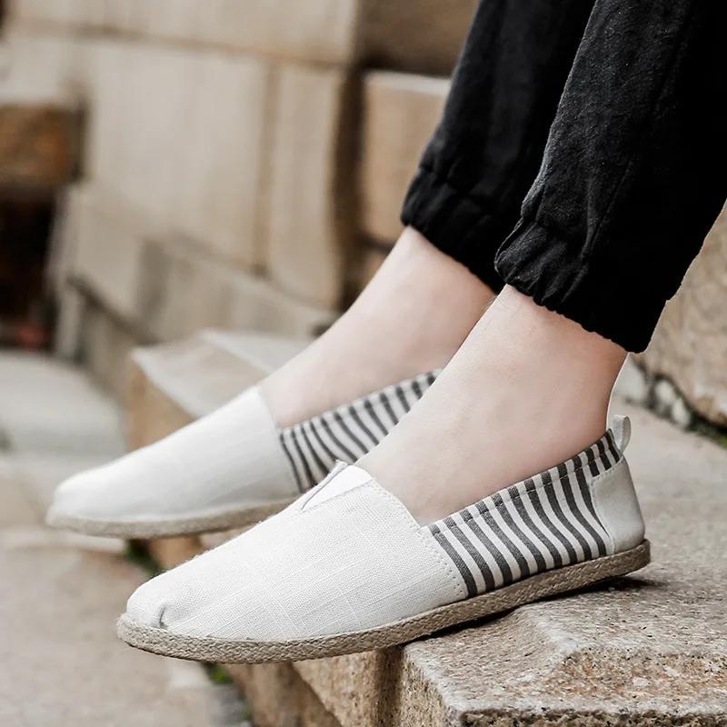 Spring shoes men's loafers walking shoes flat canvas lazy slippers Christian casual formal shoes