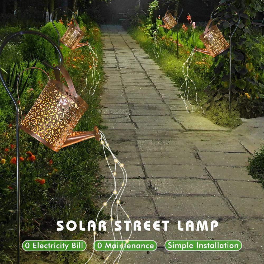 Solar Kettle Lights Outdoor Garden Decor Hanging Waterproof Watering Can Landscape Lights Decorations for Yard Front Porch Patio