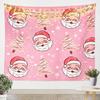 Santa Claus Tapestry Christmas Tree Tapestries for Room White Snowflake Wall Hangings Art Pink Christmas Home Decoration Gift