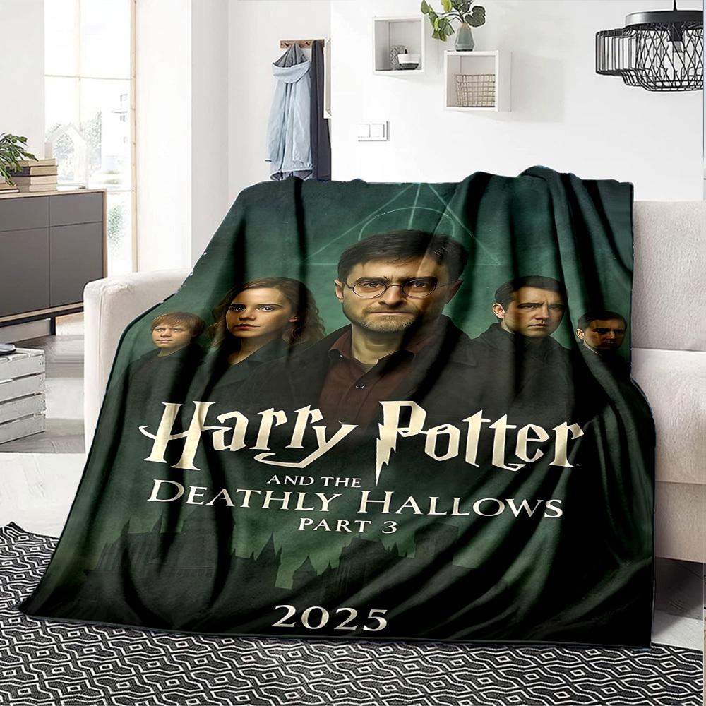 1pc Harry Potter and the Deathly Hallows Part 3 Flannel Blanket Soft Warm Throw for Home, Office, Travel, All-Season Cozy Bedding GiftL1252