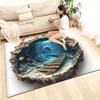 Underwater Dolphin Rug: Dive Into Ocean Life with 3D Effect | Creative Living Room Flooring Ideas Skid Resistant Carpet
