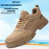 Thunderbolt Shield Low-Top Cowhide Safety Shoes: Anti-Smash, Anti-Puncture, Insulated, Wear-Resistant Rubber Outsole.
