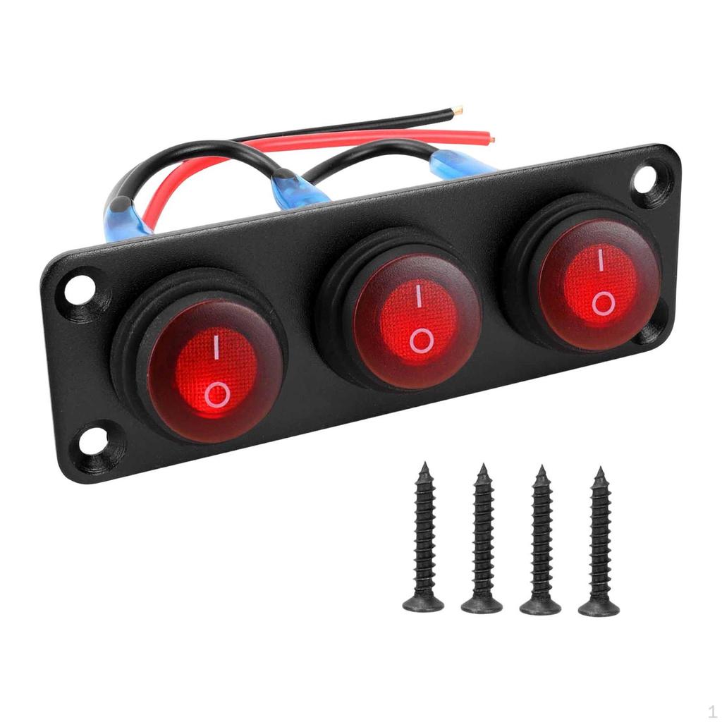 Rocker Switch Panel Mount Pre Wired on Off Toggle Screw Mounting Waterproof for RV Truck