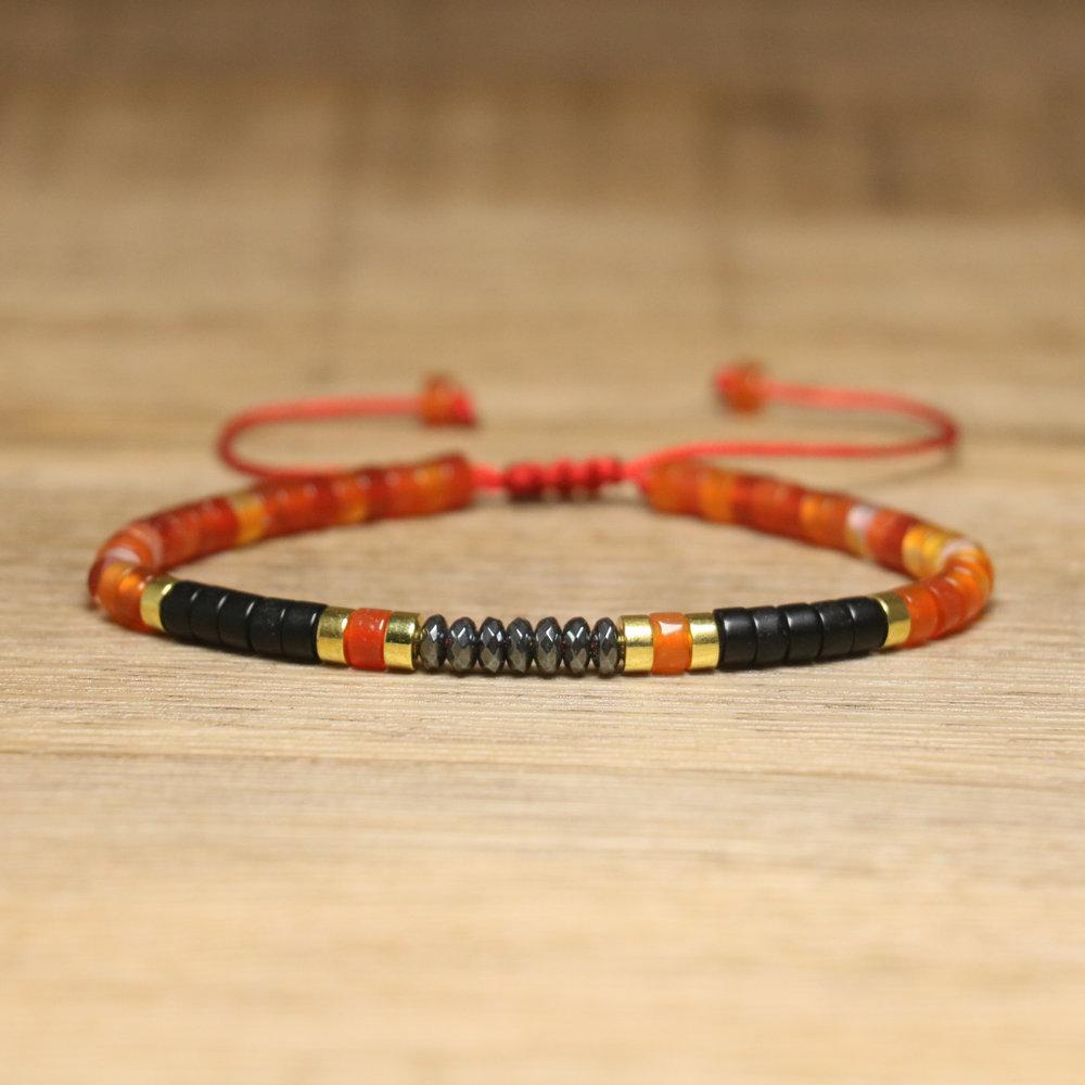 2x4mm Dainty Imperial Jasper Bracelet for Women Handwoven Adjustable Healing Stone Jewelry Alloy Main Material for Anniversary