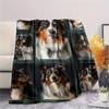 1Pc Border Collie Retriever Print Flannel Blanket, High quality Comfortable for All Seasons, Home Decor, Warmth and Comfort, Perfect for Gifts
