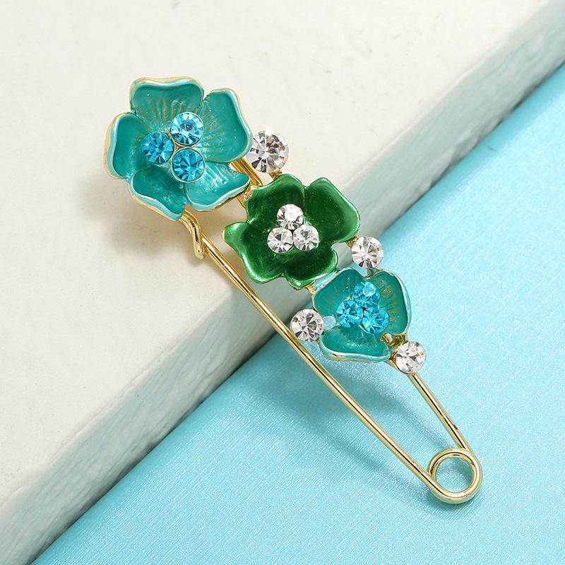 Oil silk scarf buckle brooch women's fixed clothes cardigan pin tulip flower temperament versatile accessories