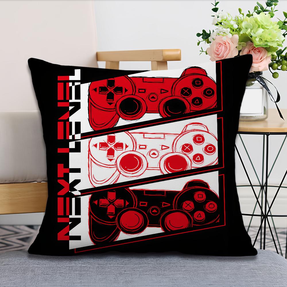 Style Soft Comfortable Anime Gamer Pillow Case for Sofa Living Room Game Home Office Fan Decor Design Square Protective Covers