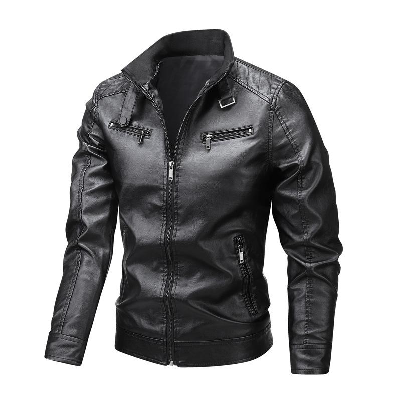 New leather jacket men's leather jacket casual jacket Korean style trendy slim handsome youthful autumn