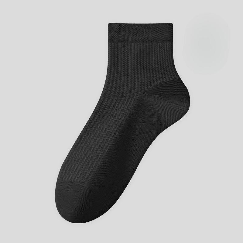 Women's Spring and Summer Thin Breathable Pure Cotton Anti-odor Summer Thin Girls Boneless Mesh Short Socks Mid-calf Socks