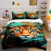 Leopard Face with Foliage. Bedding Sets Duvet Cover Sets Duvet Covers Pillowcases(1*Duvet Cover 2*Pillowcases Without Duvet Insert)