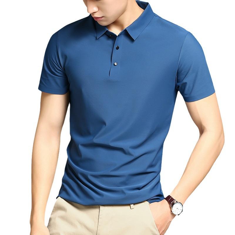Ice Silk Summer Polo Shirt - Unisex Business Casual Short Sleeve, Customizable for Men and Women