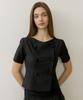 REORG Re-Boat Neck Half Blouse Black