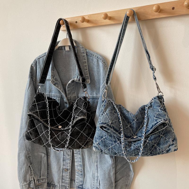 Retro Damen Jeans Handtasche 2026 Herbst Neu Kette Einzel Schultertaschen Große Kapazität Pendler Crossbody Tasche Tragetasche