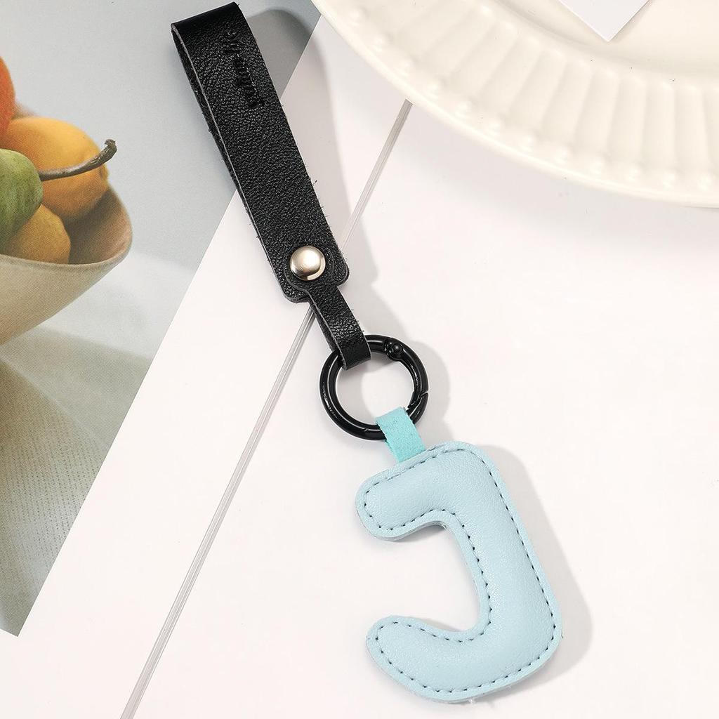 Stylish & Versatile Leather Alphabet Keychain Pendant