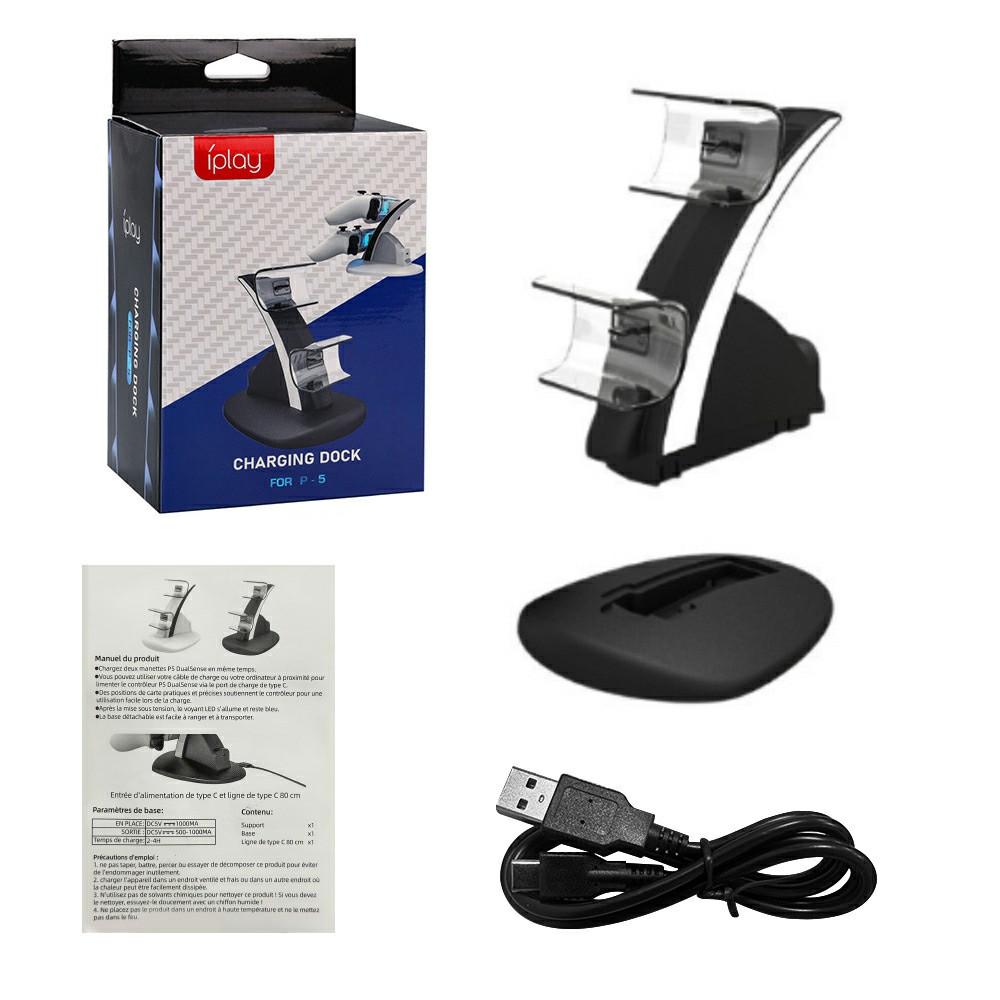 IPLAY HBP-253 For Sony PlayStation 5 Game Controller Holder Storage Stand Charging Dock with Type-C Port LED Indicator