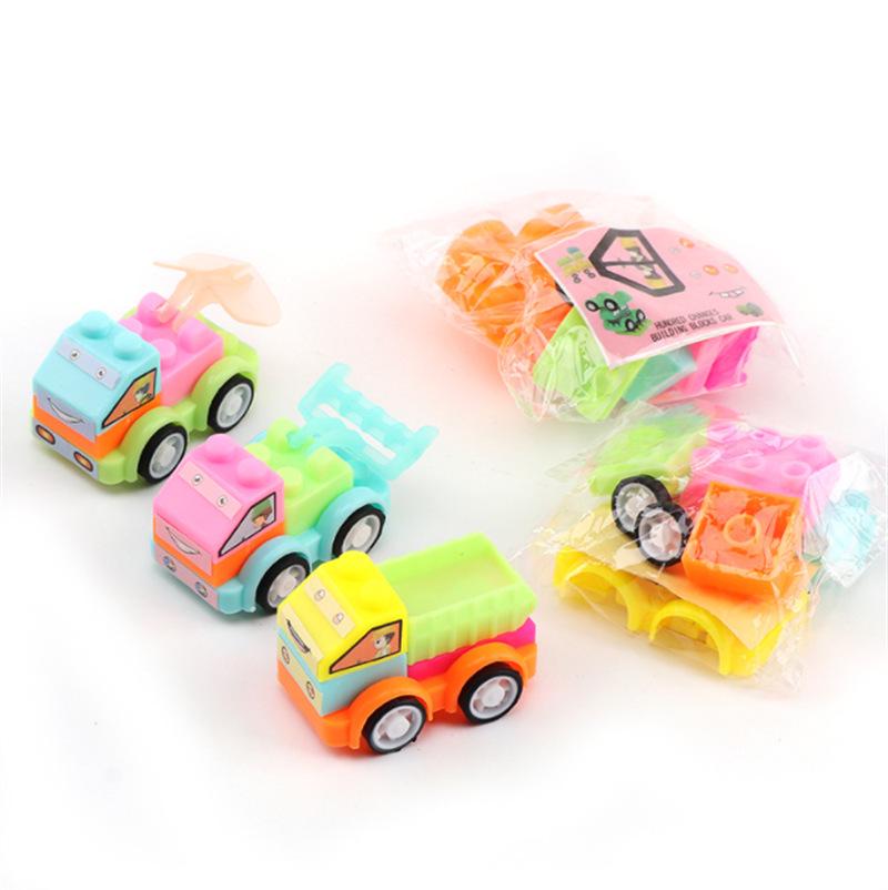 Kids' Cartoon Engineering Building Blocks Car Set