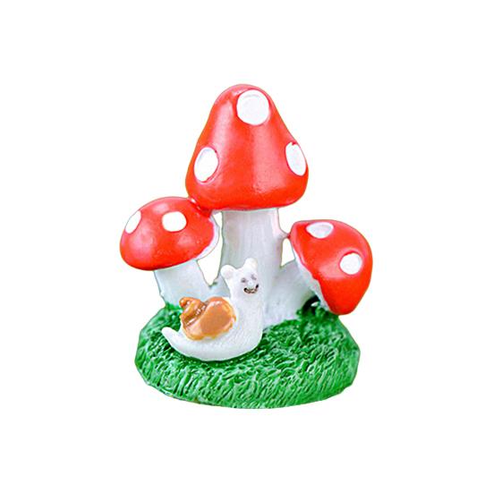 Delicate Mushroom Statue Cartoon Resin Ornamental ARI