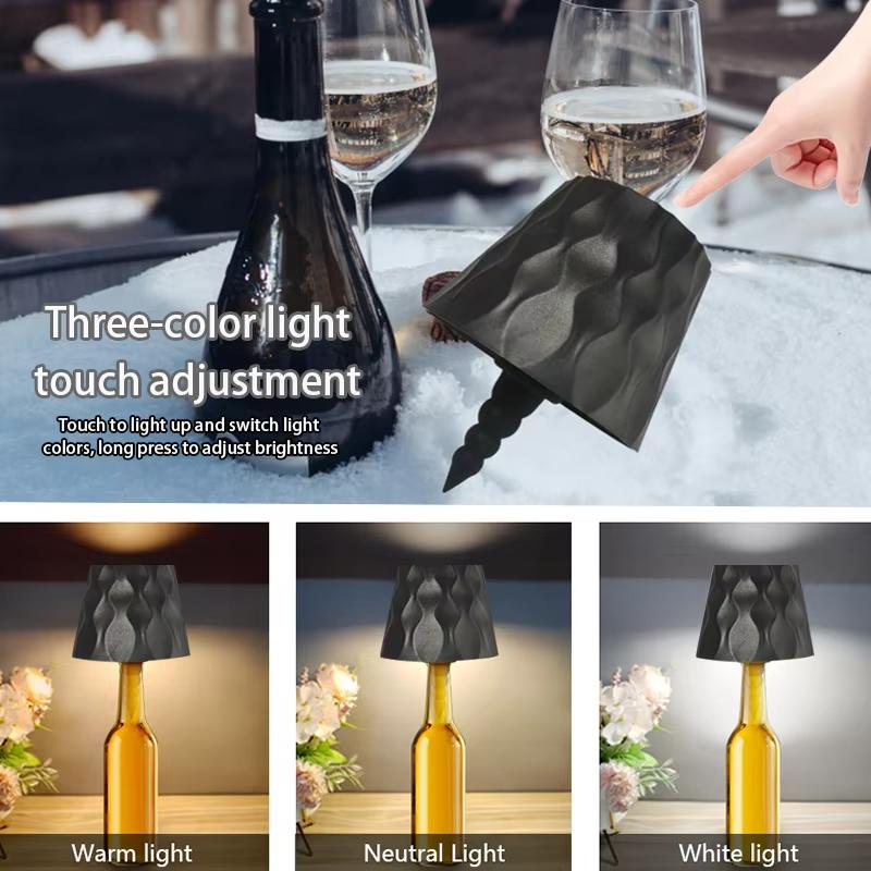 Wireless Bottle Led Table Lamp Touch Control of 3 Colors Stepless Dimming Night Lamp Suitable Bar Deco Rechargeable Desk Lights