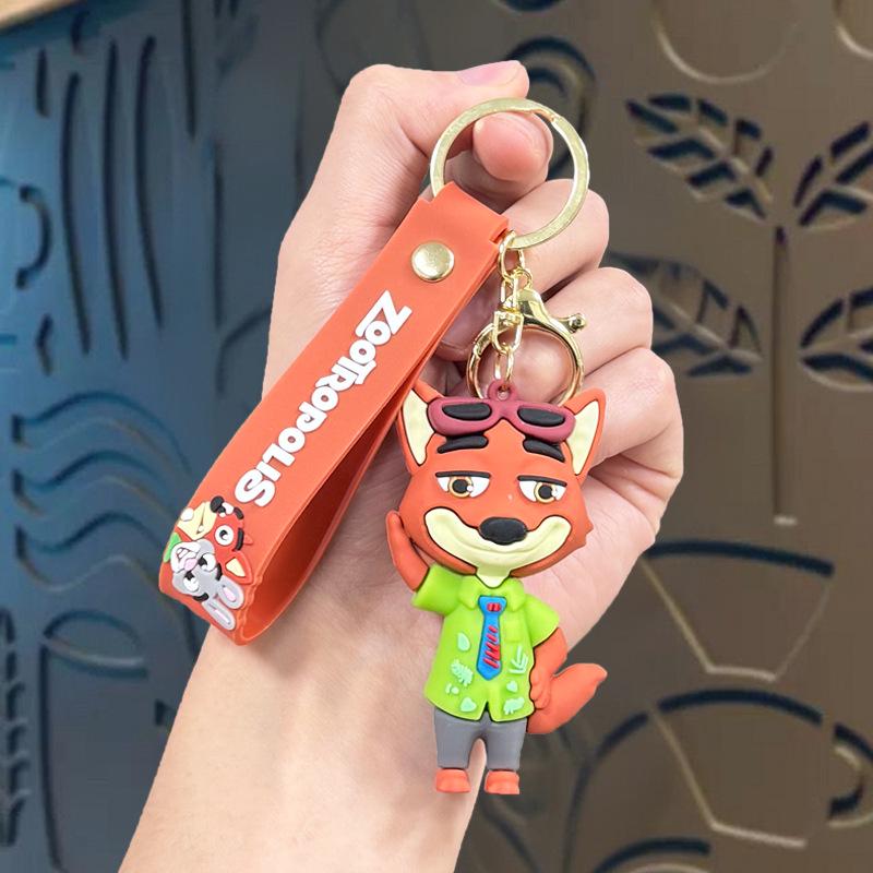 Zootopia Keychain: Cute Judy & Nick Pendant for Bags, Cars, Couples, and Gifts