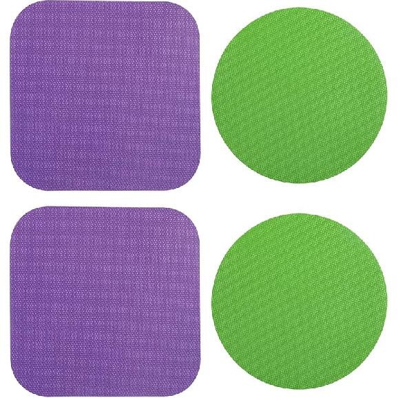 4pcs Jar Opener Gripper Pads, Rubber Jar Grippers Multi-function Jar Opener for Seniors with Weak Hands Kitchen Coasters (Green, Purple)