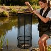 Fish Basket Lightweight Nylon Mesh Bait Storage Cage Foldable Fishing Holder for Kayak Crayfish Baitfish Bass Trout Catfish