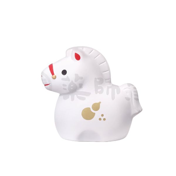 Yakushigama Lucky Zodiac Fortune Slip Horse Display Set pieces 12 white and 12 gold 2026 Zodiac Horse New Year Ornament Lucky Charm Nishiki-sai (24