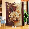 1pc 2D Flat Printing Spring & Summer New Arrival Comfortable Floral Decorative Pattern Digital Print Blanket, Suitable for All Seasons, Sofa Throw, 10