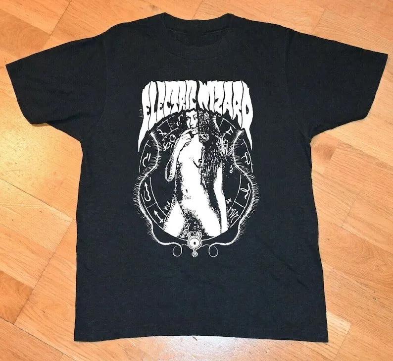 Unisex Short Sleeve Crew Neck Cotton T Shirt Electric Wizard L