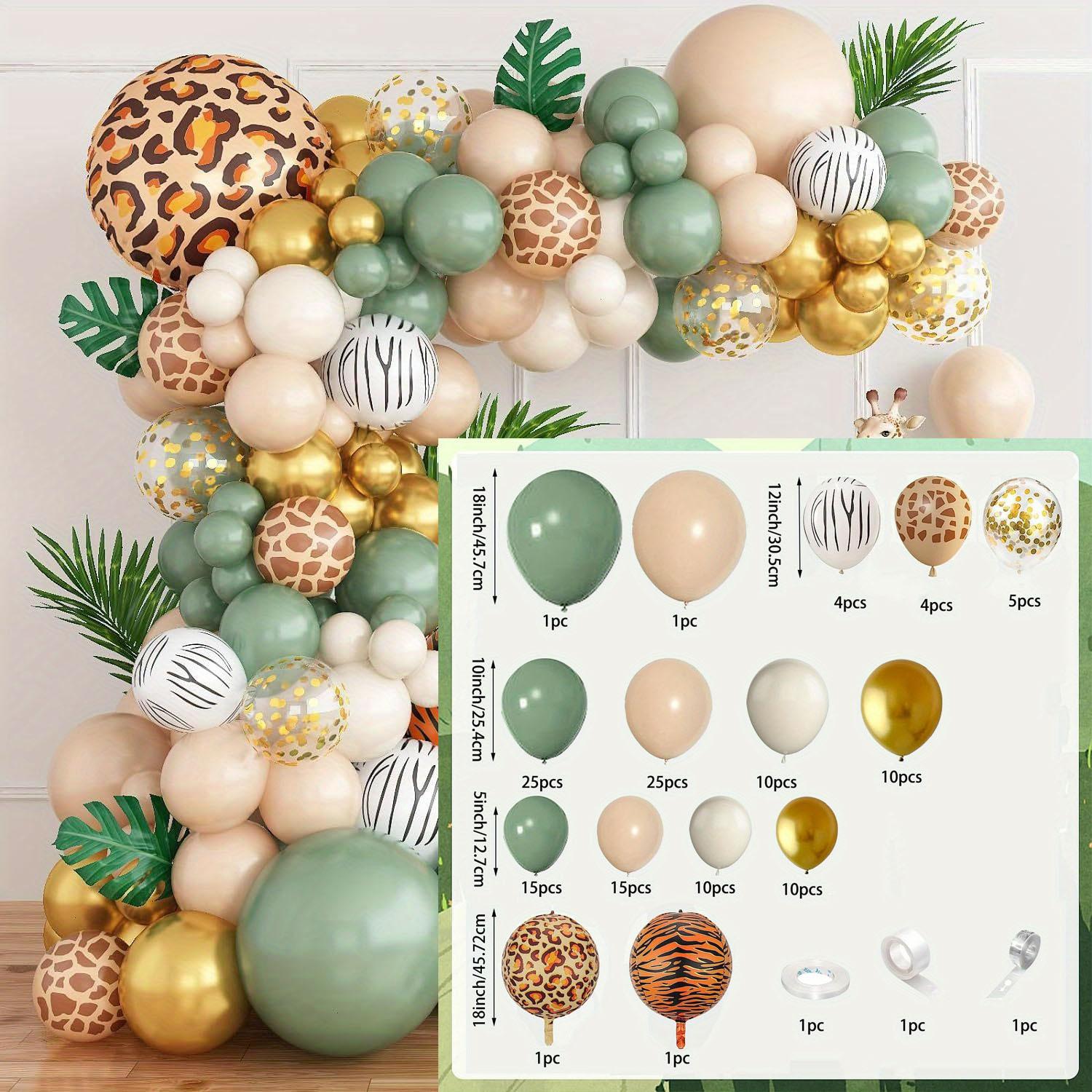 

140pcs Leopard Print and Tiger Print Giraffe Balloon Set, Jungle-themed Birthday Outdoor Picnic, Wedding, Anniversary Decoration Other