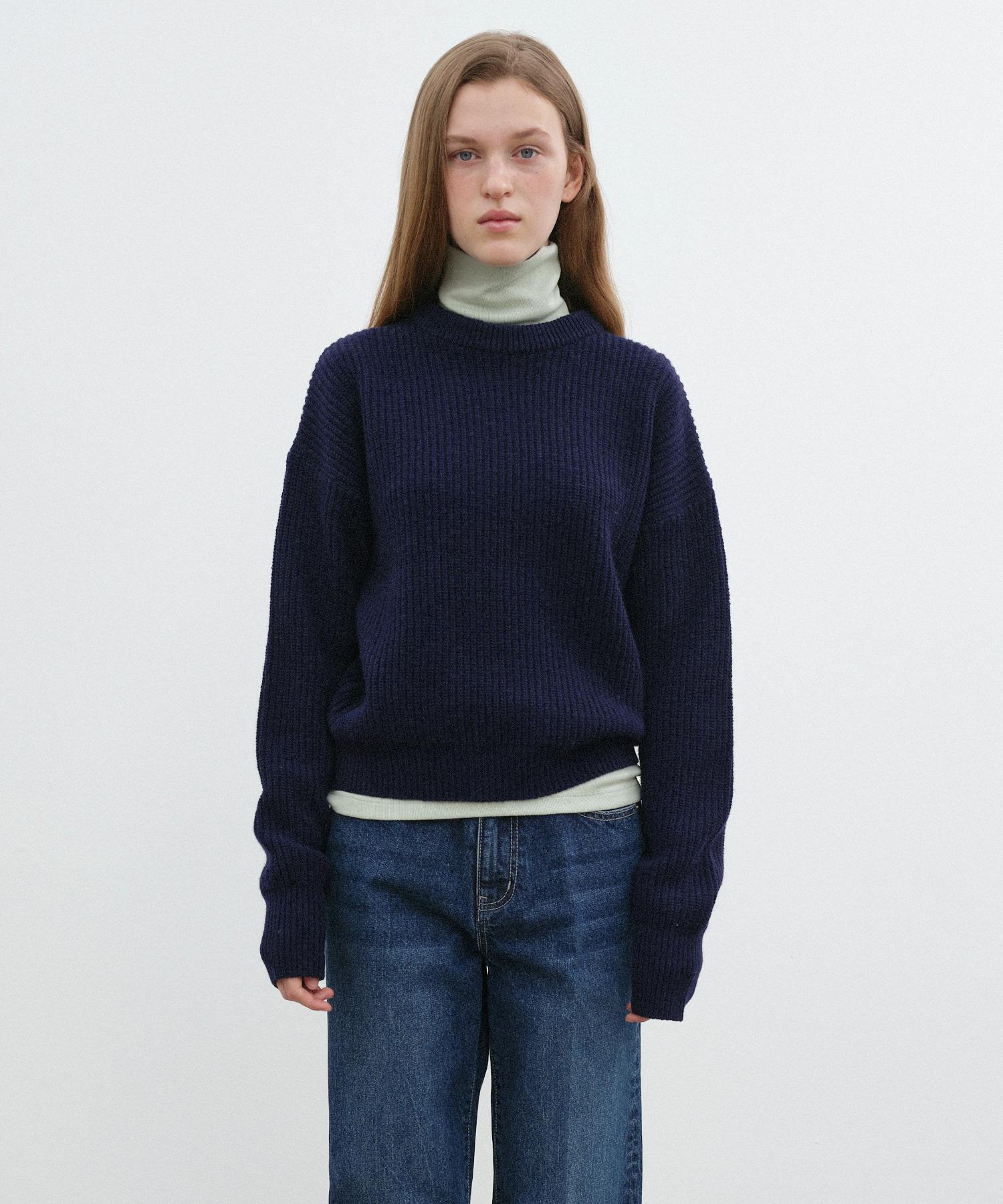 Bensimon Basic Knit Pullover - Navy Navy/Free