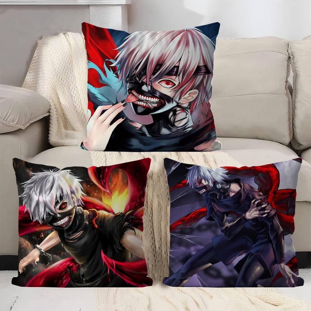 T-Tokyo G-Ghoul Anime Decorative Room Aesthetics Pillow Case Home Decor Bedroom Sofa Bed Couch Pillow Cover 45x45