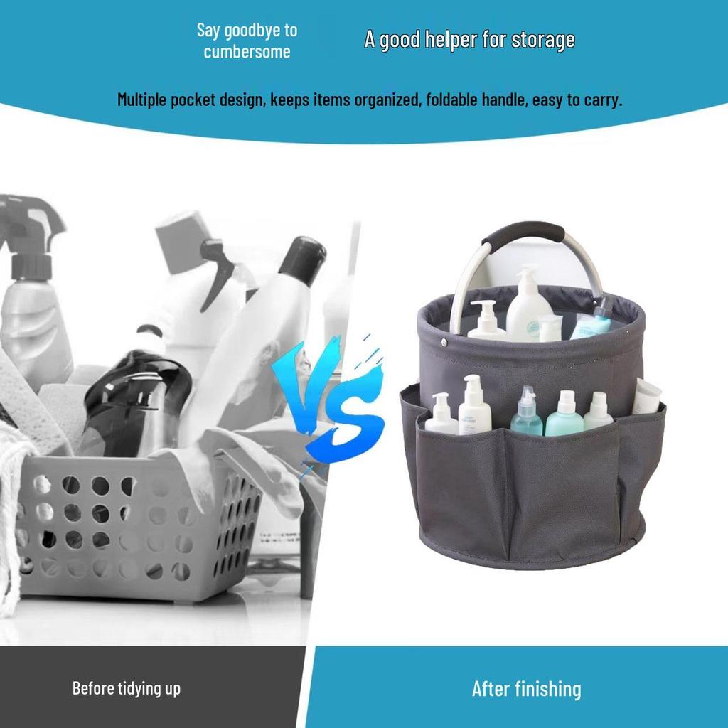 Multifunctional Foldable Storage Basket for Camping, Picnic, Toiletries, Shower, and Household Use