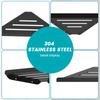 Wall Mount Shower Corner Shelf No-drill 304 Stainless Steel Corner Shampoo Body Wash Storage Organizer for Bathroom Glass Shelf
