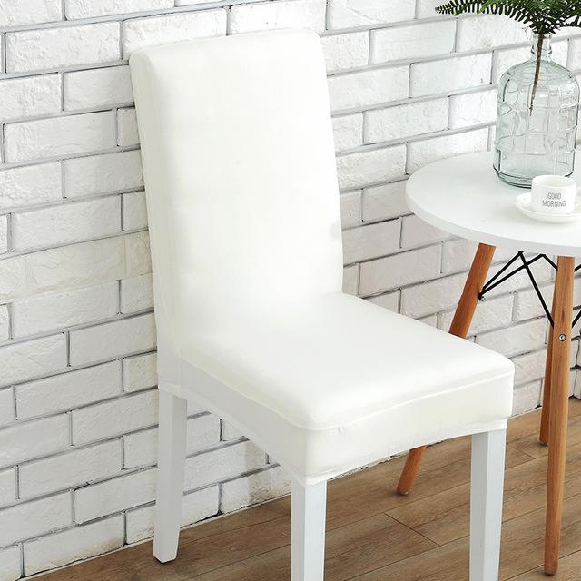 Spandex Pure Color Elastic Chair Cover Stretchable Dining Hall Chair Seat Case Dust Cover for Hotel Restaurant Home Dinner Chair