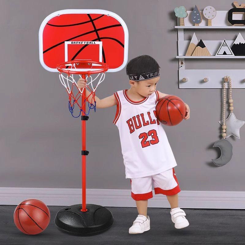 Adjustable Indoor Basketball Hoop for Children (Ages 3-6) with Leather Ball