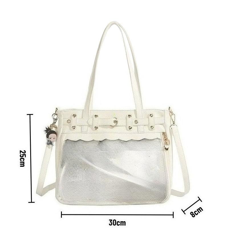 Spicy Girl Cool Ita Bag Large Capacity Transparent Pain Layer Crossbody Bag Love Chain Ulzzang Shoulder Bag Handbag