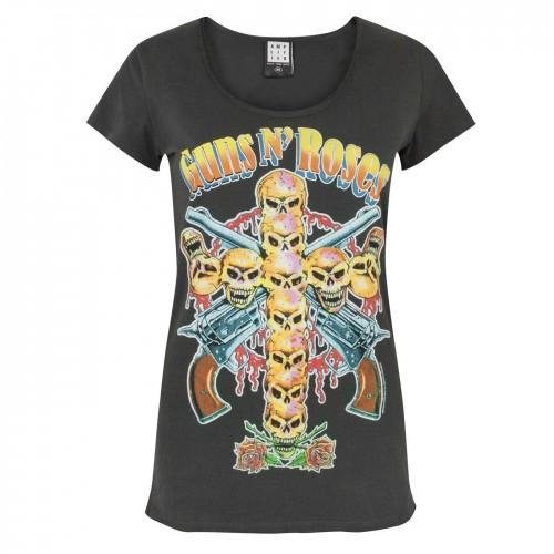 Amplified Womens/Ladies Skull Cross Guns N Roses T-Shirt