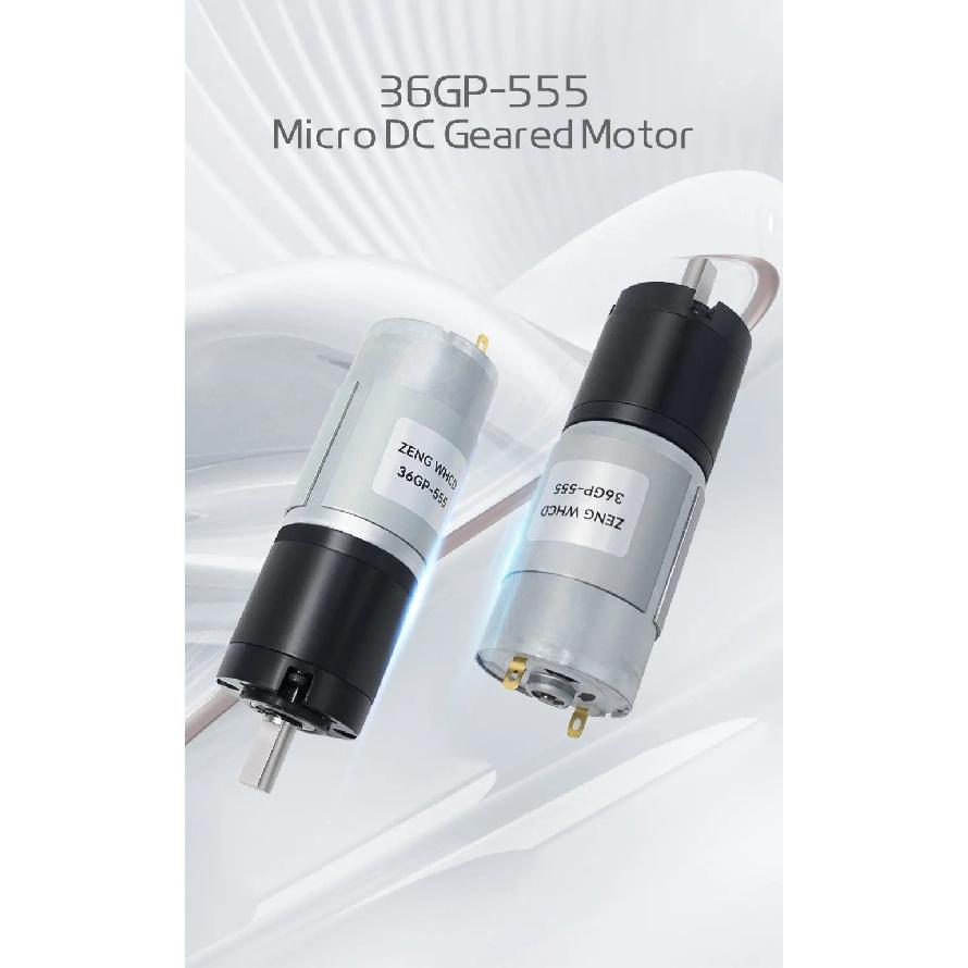 36GP-555 Miniature Planetary Gear DC Brushed Motor 12V-24V, all-metal gears, reversible rotation, high torque 100KGCM gear motor