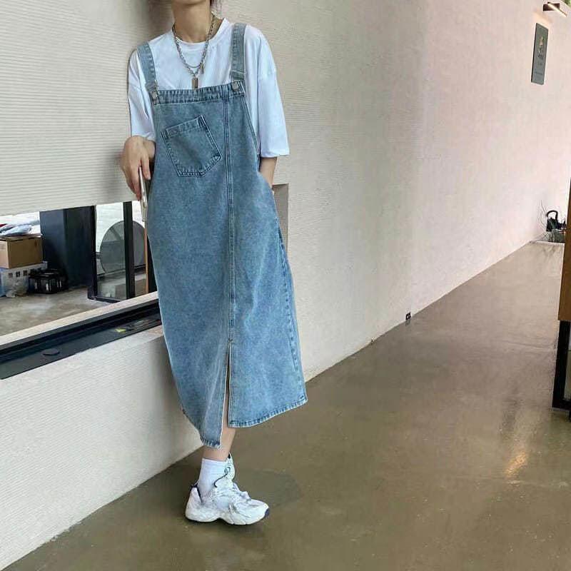Abito in denim primaverile estivo Abito jeans senza maniche da donna Abiti moda femminile con slip solido Abiti casual con cinturino per spaghetti allentato