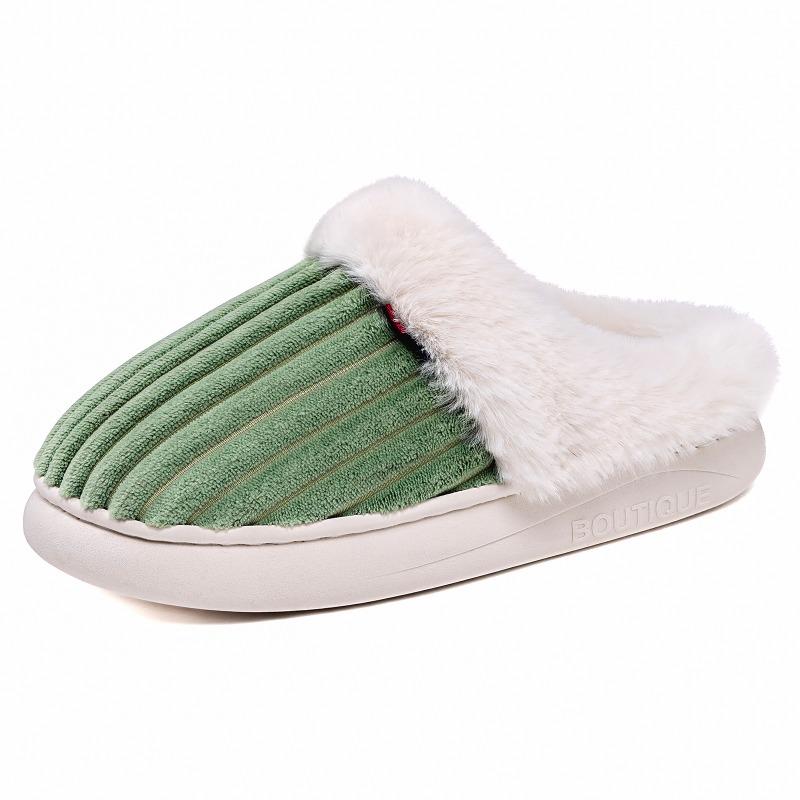 Cotton Shoes for Warmth, Indoor Anti-slip, Soft-soled Fleece Slippers for Women
