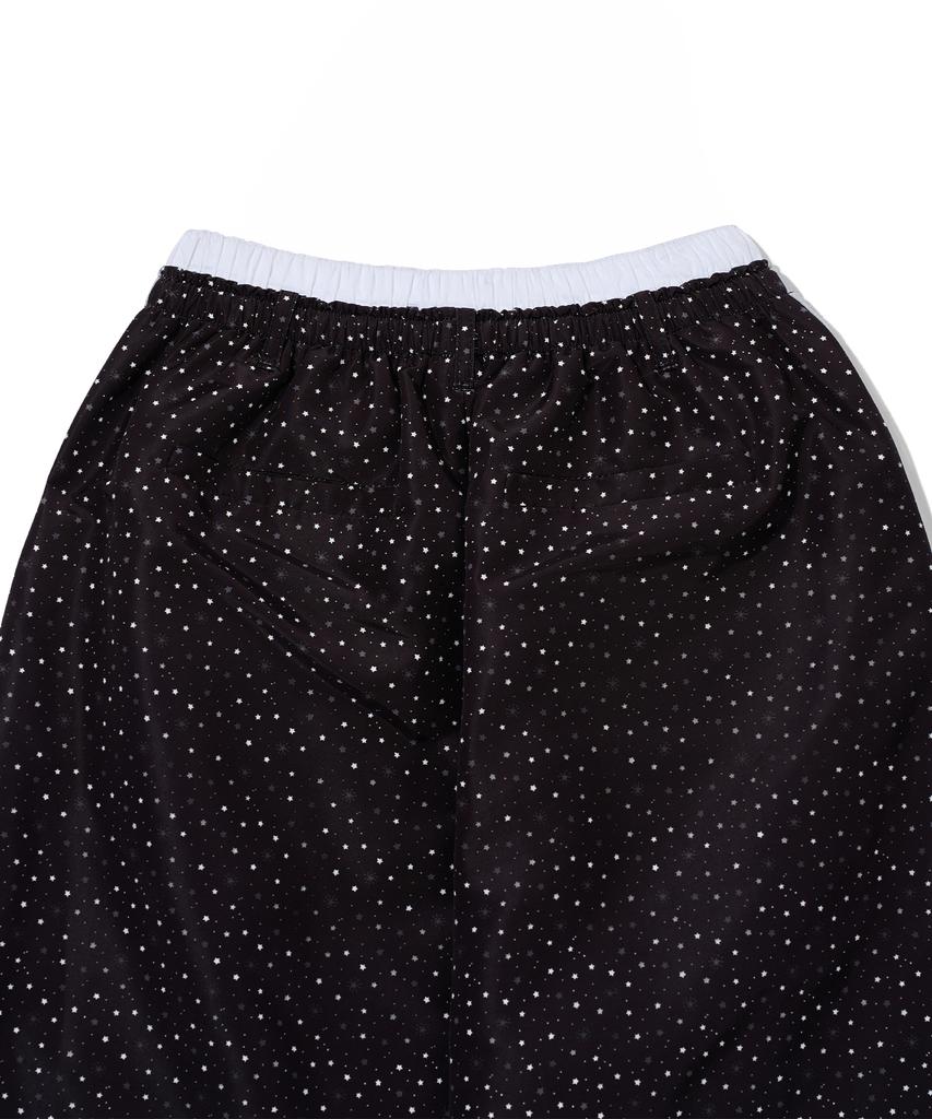 YOUHEE Star Pattern Layered Banding Track Pants_Black