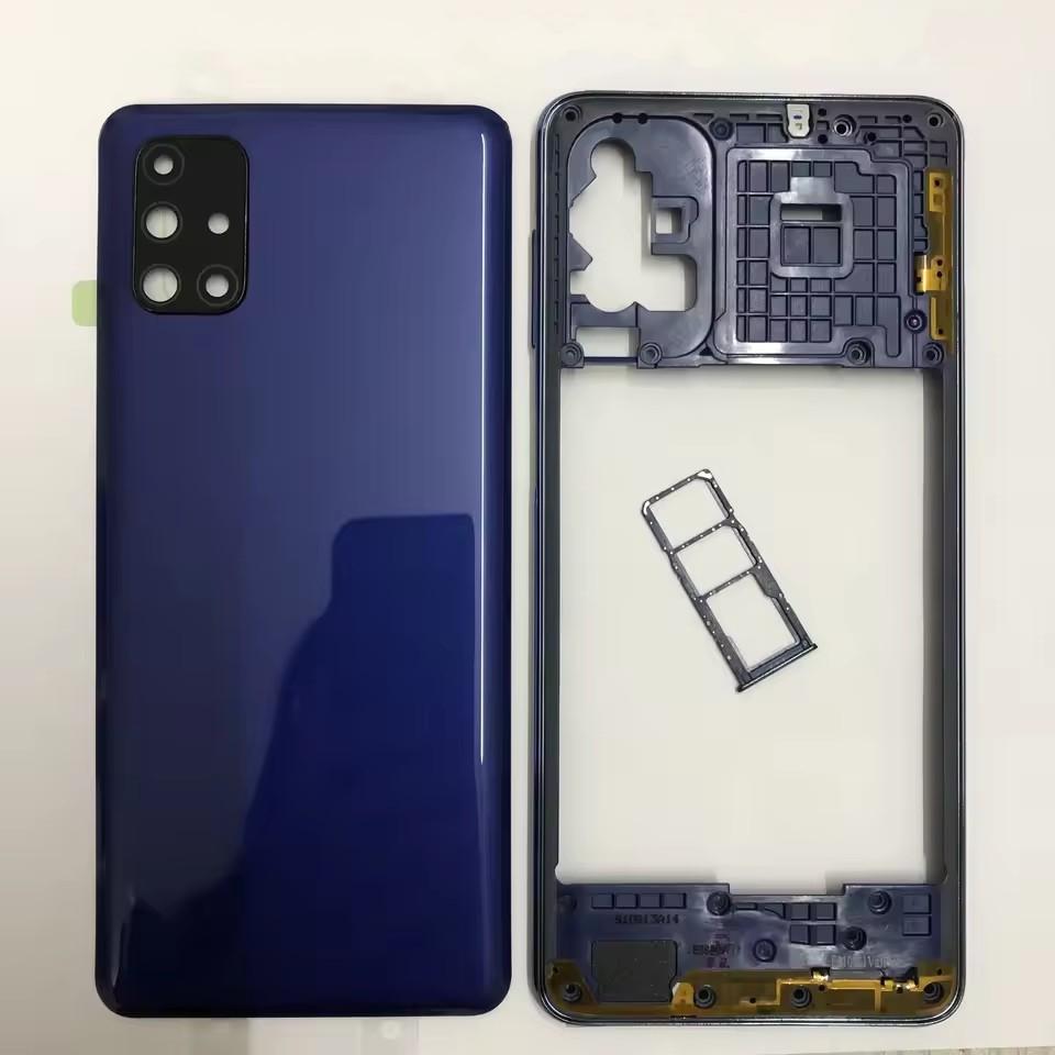 Housing Middle Frame For Samsung Galaxy M51 M515F Battery Back Cover Panel Lid Rear Door With Camera Lens