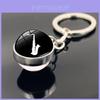 Modern Simple Design Drum Pattern Keychain Double-sided Glass Pendant For Music Lovers