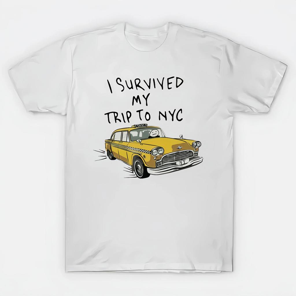 Tom I Survived My Trip To NYC Weißes T-Shirt Größe S-3XL Freizeit