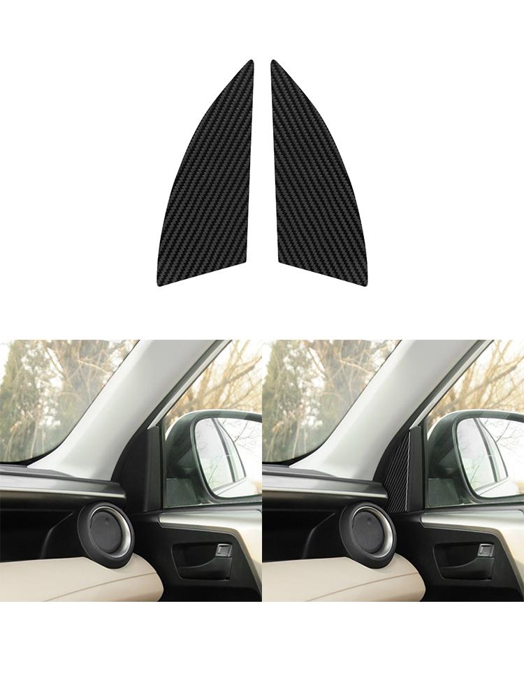 Black For Toyota RAV4 2013-2015 Car Interior Button Panel Decoration Protection Carbon Fiber Sticker Auto Styling Accessories