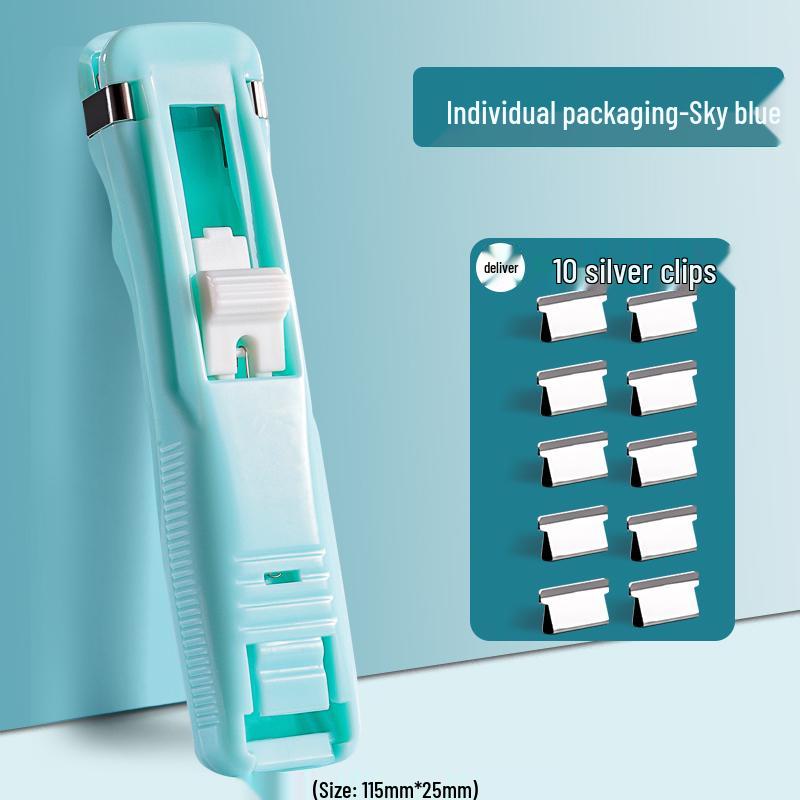 Push Clip and Stapler Set for Organizing Papers and Files