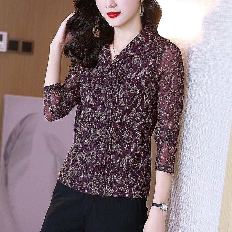 

Женская рубашка Noble Lace с длинными рукавами для женщин 4XL