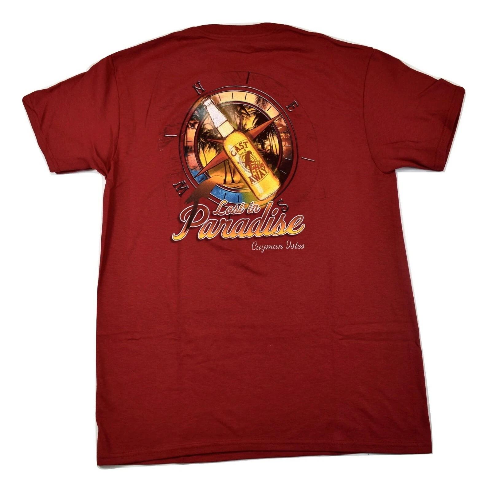 

Well Worn Mens Lost In Paradise Cayman Isles Red Tee Shirt New M, L, XL, 2XL 3XL